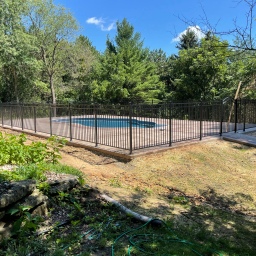 Final Pool Projects: Fence, Electrical, Cover, Furniture, and Grass Seeding